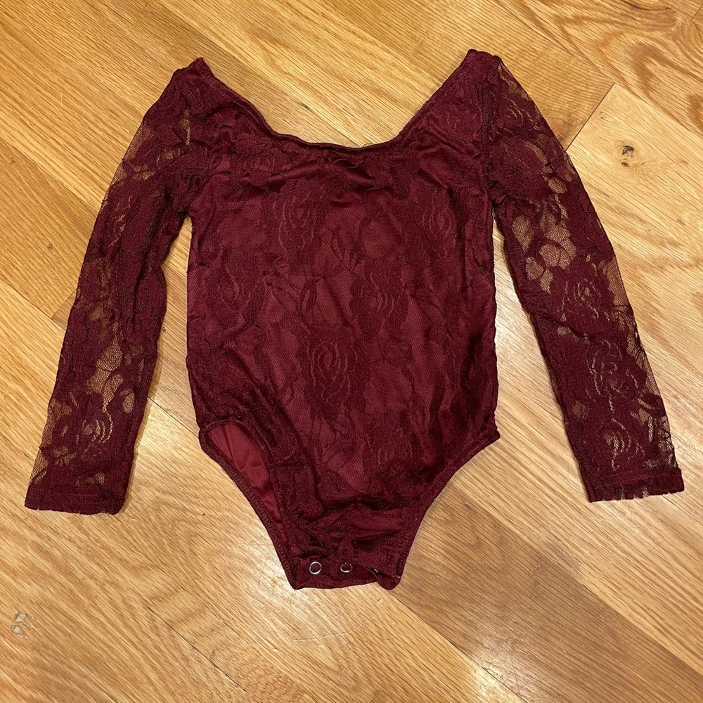 Burgundy lace bodysuit